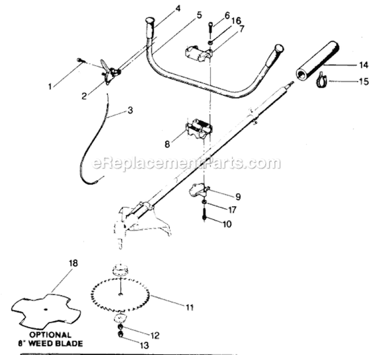 Page A Diagram and Parts List for YP160  Weed Eater Trimmer